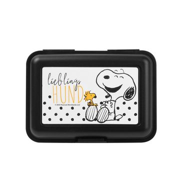 United Labels® Lunchbox The Peanuts Brotdose - Lieblings Hund mit Trennwand Schwarz, Kunststoff (PP)