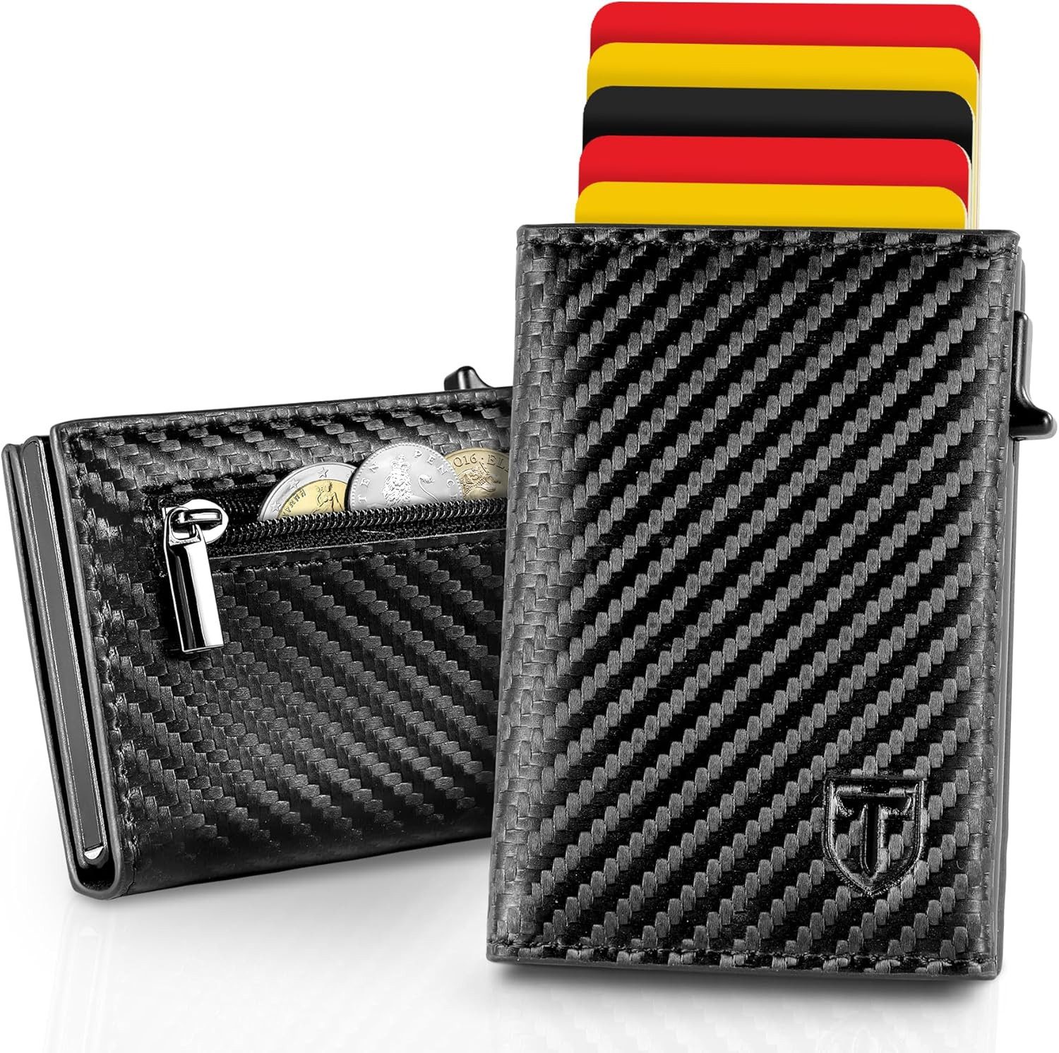 Geldbörse Herren Slim Wallet mit Münzfach & RFID-Schutz, Portmonee Herren
