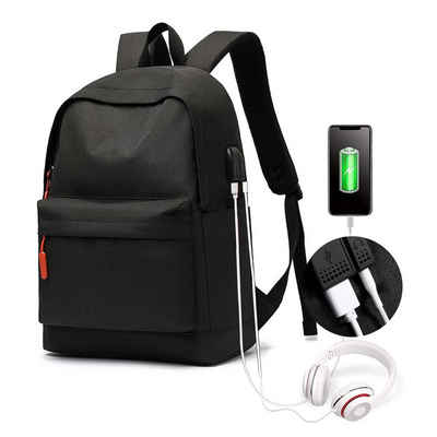 TAN.TOMI Rucksack Multifunktionsrucksack, mit Laptopfach und USB- sowie Kopfhörereingang