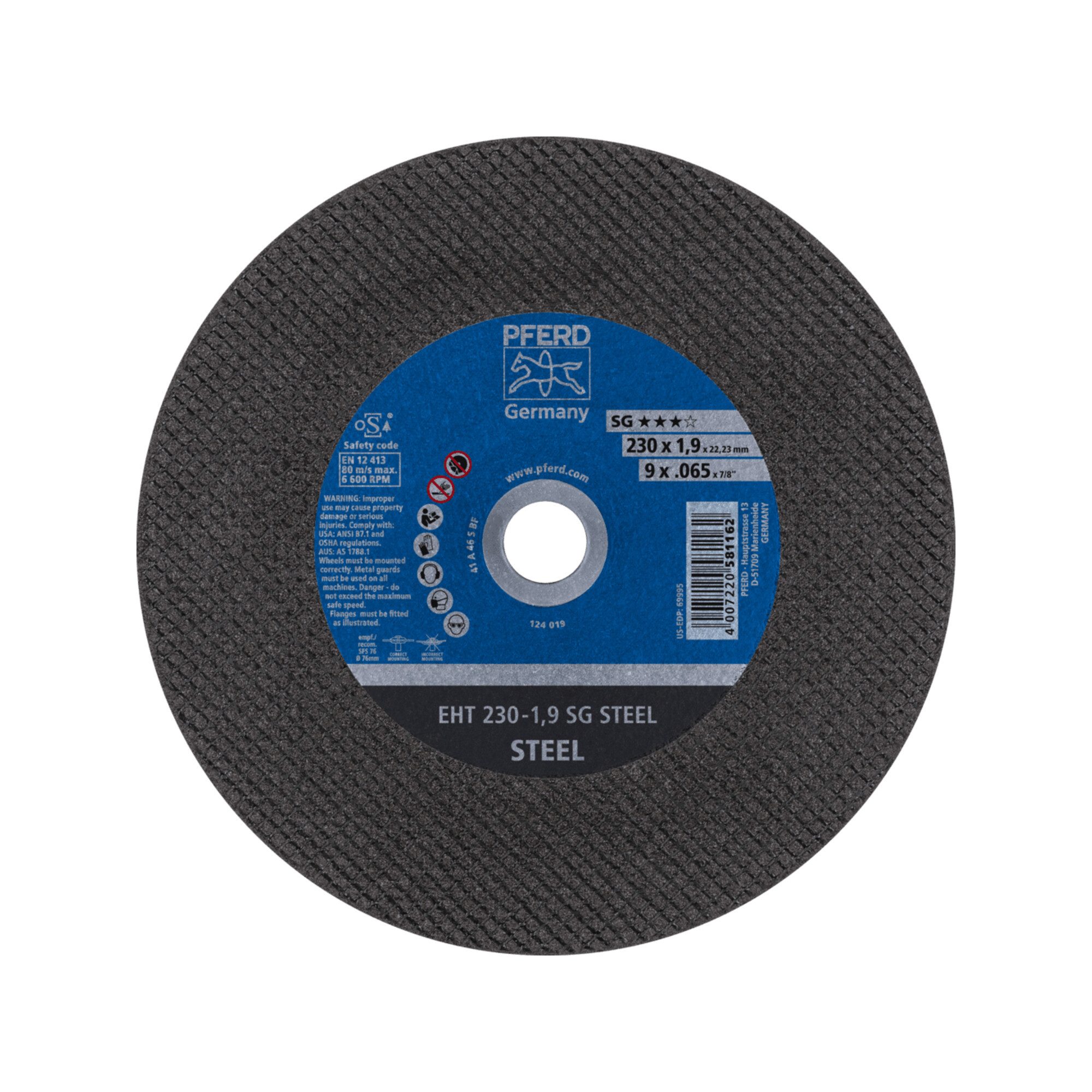 Pferd Trennscheibe PFERD TOOLS Trennscheibe EHT 230x1,9x22,23 mm gerade Leistungslinie SG