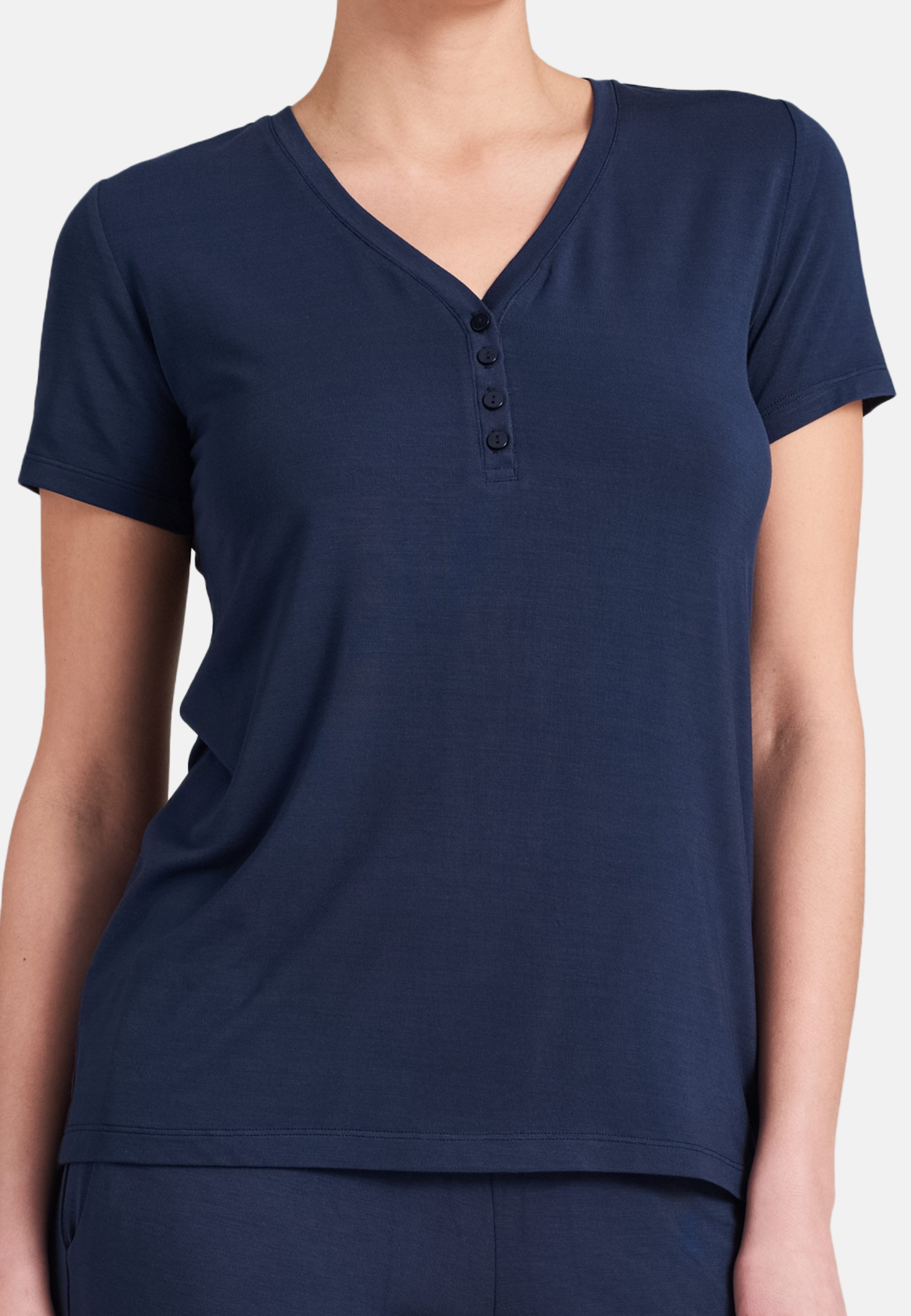 Schiesser Pyjama Modal (Set, 2 tlg) Schlafanzug - Lounge T-Shirt und lange Hose im Set