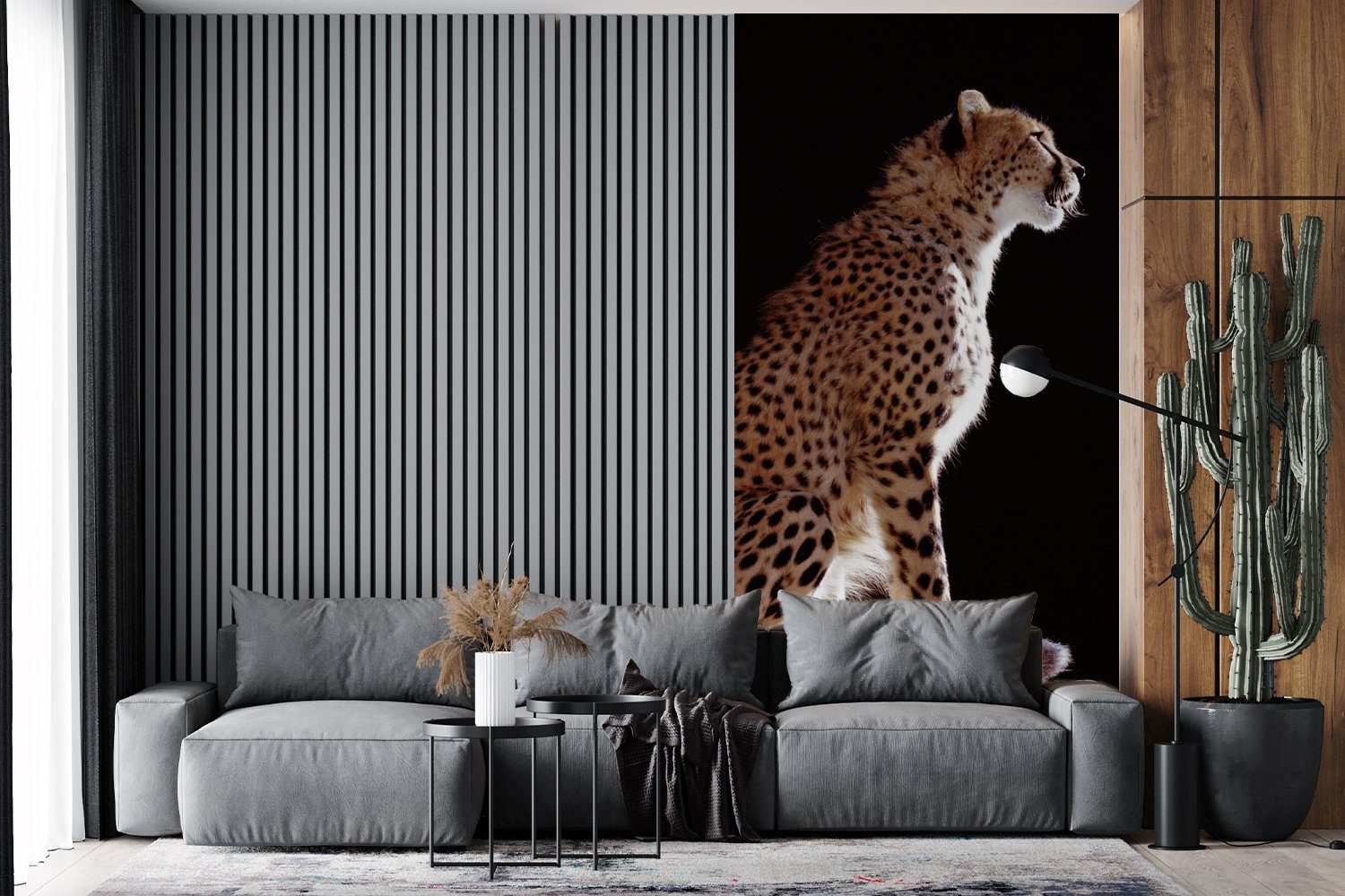 Wohnzimmer Gepard - Matt, Tiere für - Vliestapete Fototapete Licht, St), (2 Schlafzimmer bedruckt, Fototapete MuchoWow Küche,