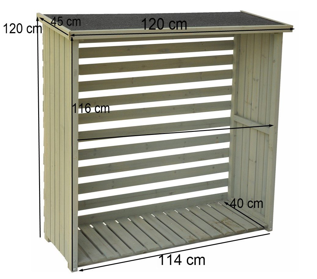 dazikemo Kaminholzregal Kaminholzregal 120 x 120 x 45 cm – Bild 4 von 4