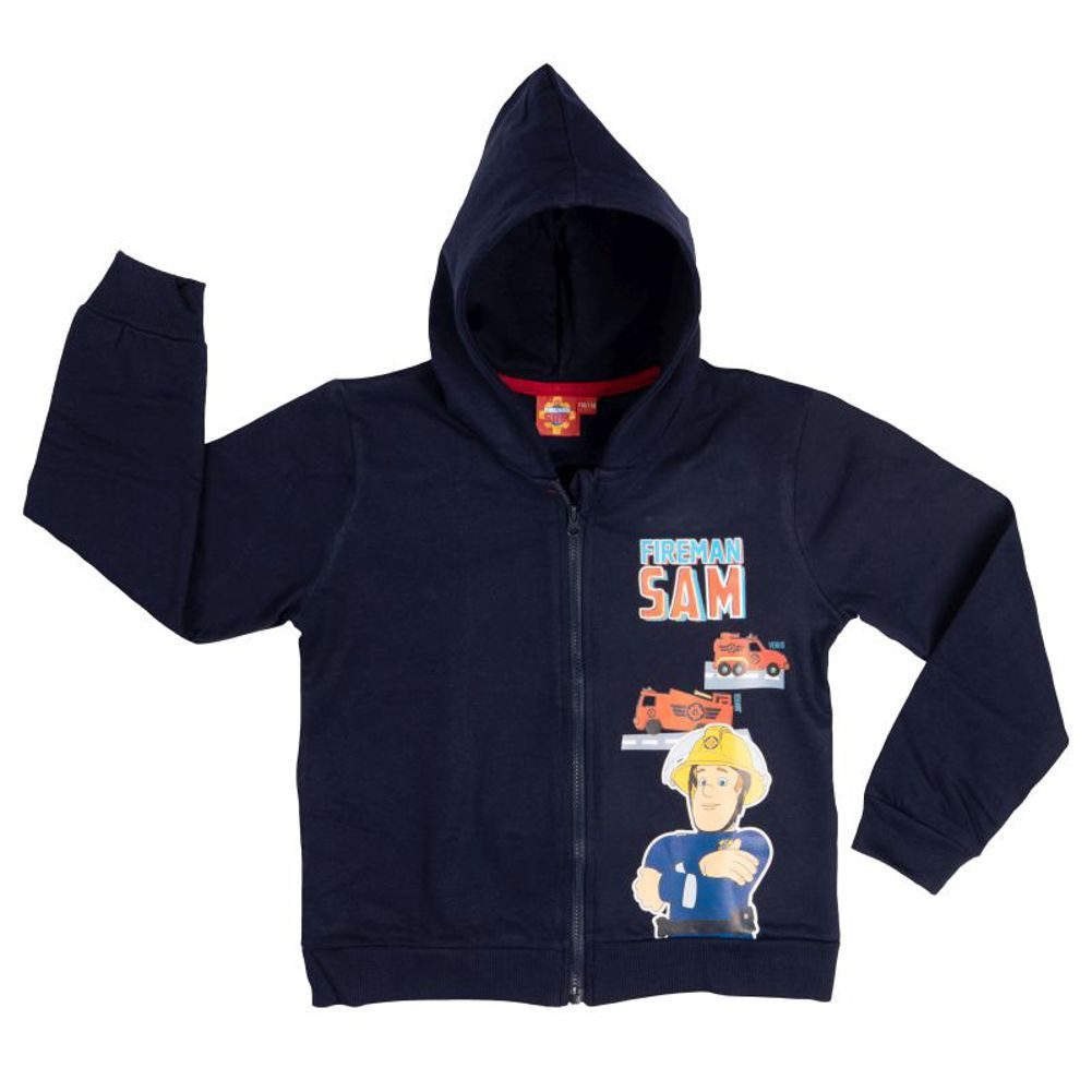 Fireman Sam Kapuzensweatshirt Feuerwehrmann Sam Kinder Kapuzenjacke Dunkelblau 98 - 128