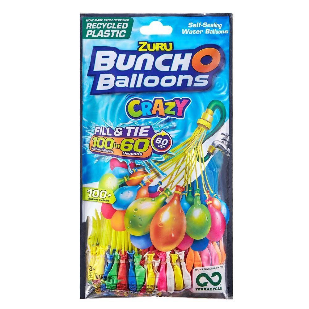 ZURU Wasserbombe Bunch O Balloons Crazy (3er Pack), schnell befüllende selbstdichtende Wasserballons