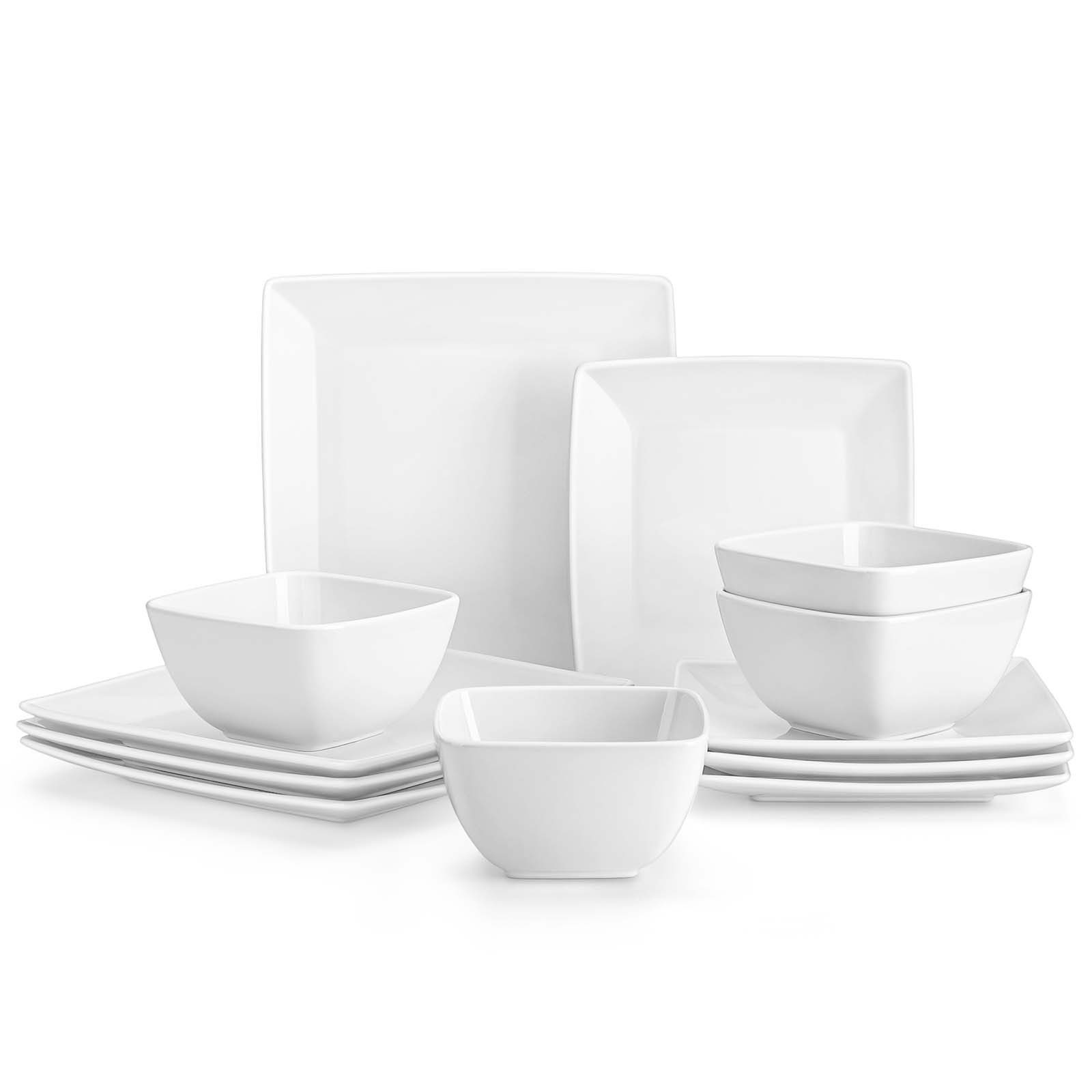 vancasso Geschirr-Set 12/16-tlg Kombiservice, für 4, Steingut, Rechteckig (12-tlg), 4 Personen, Steingut