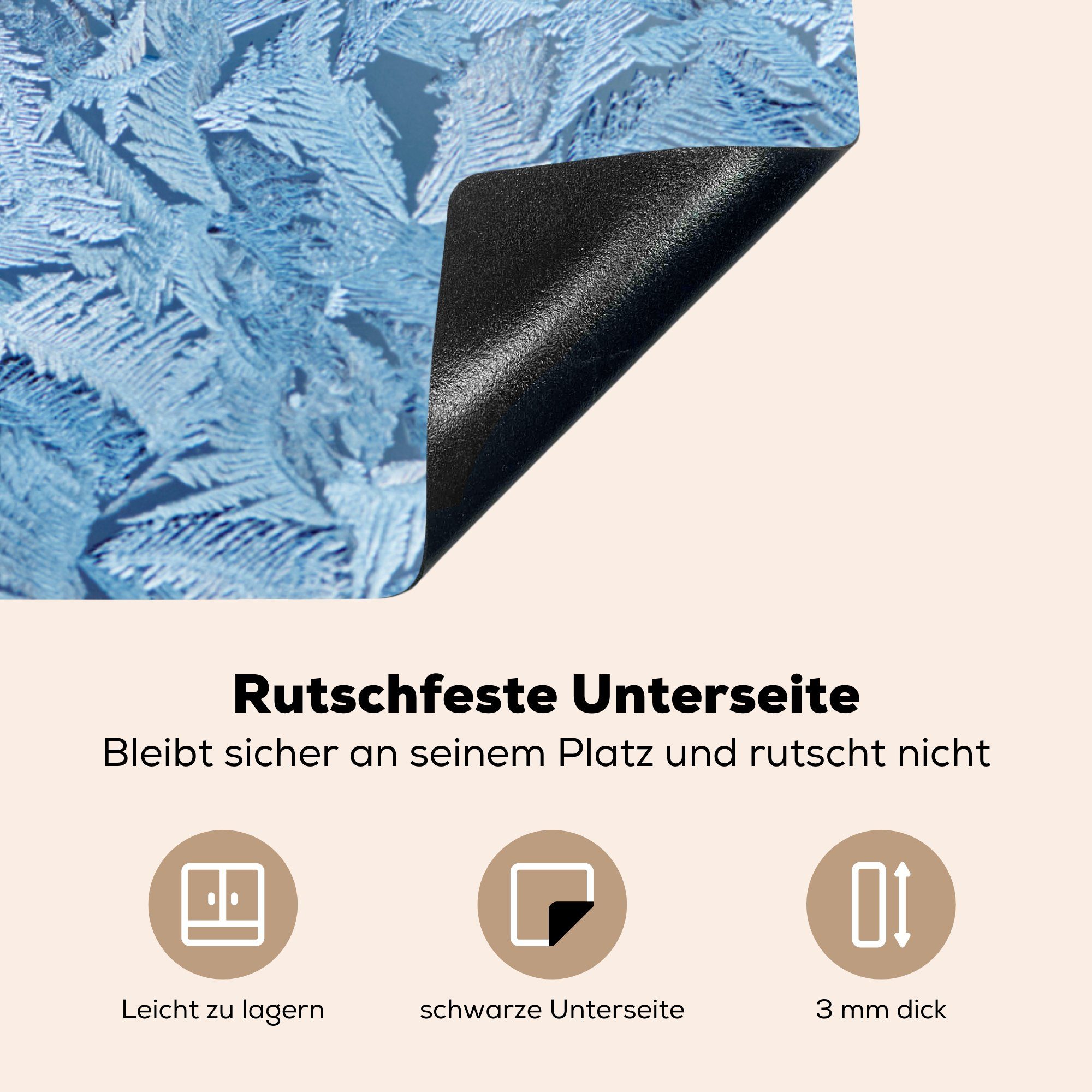 MuchoWow Herdblende-/Abdeckplatte Gefrorene Arbeitsplatte für (1 küche Blätter, Ceranfeldabdeckung, Vinyl, tlg), 78x78 cm