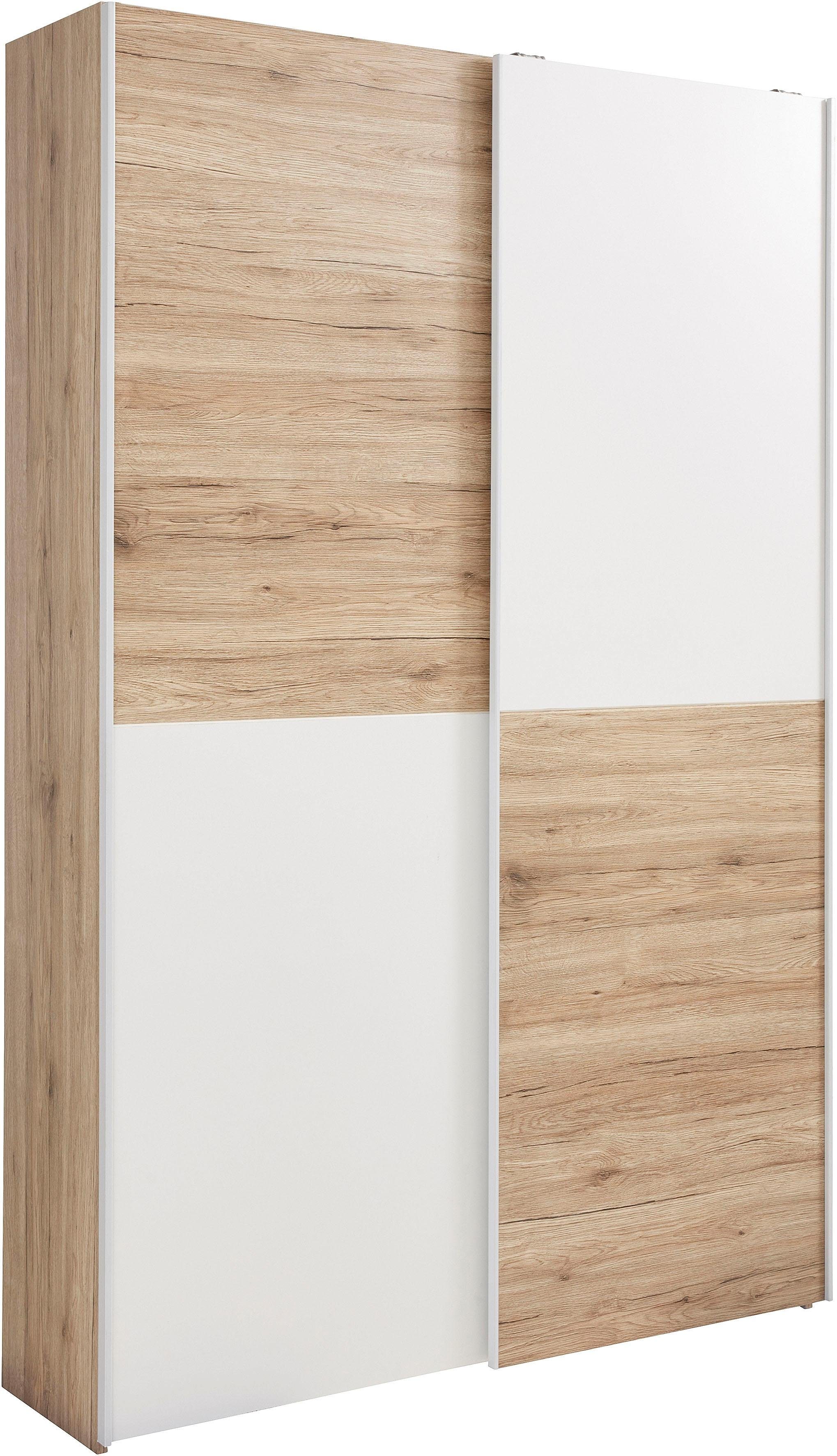 Schlafkontor Schwebetürenschrank Heimo/Fast Schrank Kleiderschrank Garderobe OTTO´s CHOICE geringe Tiefe, ausziehbarer Kleiderstange, Garderobenschrank, 6 Böden
