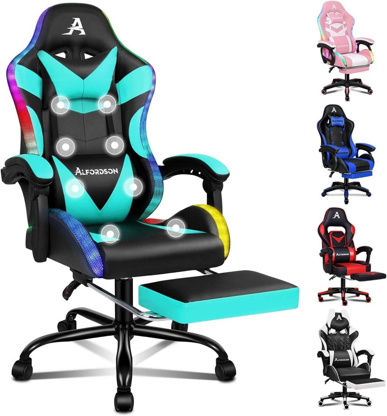 LuxusKollektion Gaming-Stuhl Massage-Gaming-Stuhl LED Neigung ergonomischer günstig online kaufen