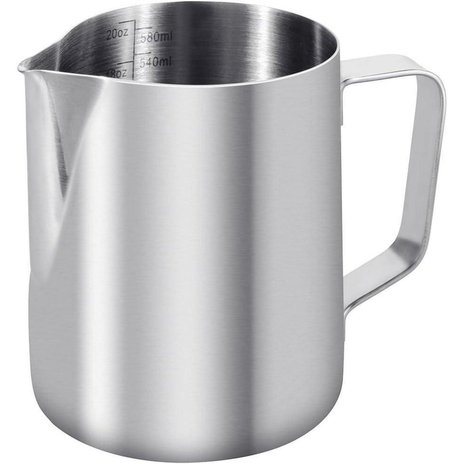 Milchkännchen Milchkännchen Edelstahl Silber Cappuccino Milchaufschäumer 600ML