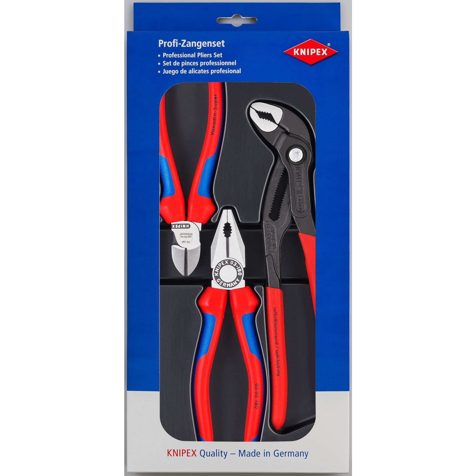 Knipex Greifzange KNIPEX Zangen-Set "Bestseller-Paket" 00 20 09 V01