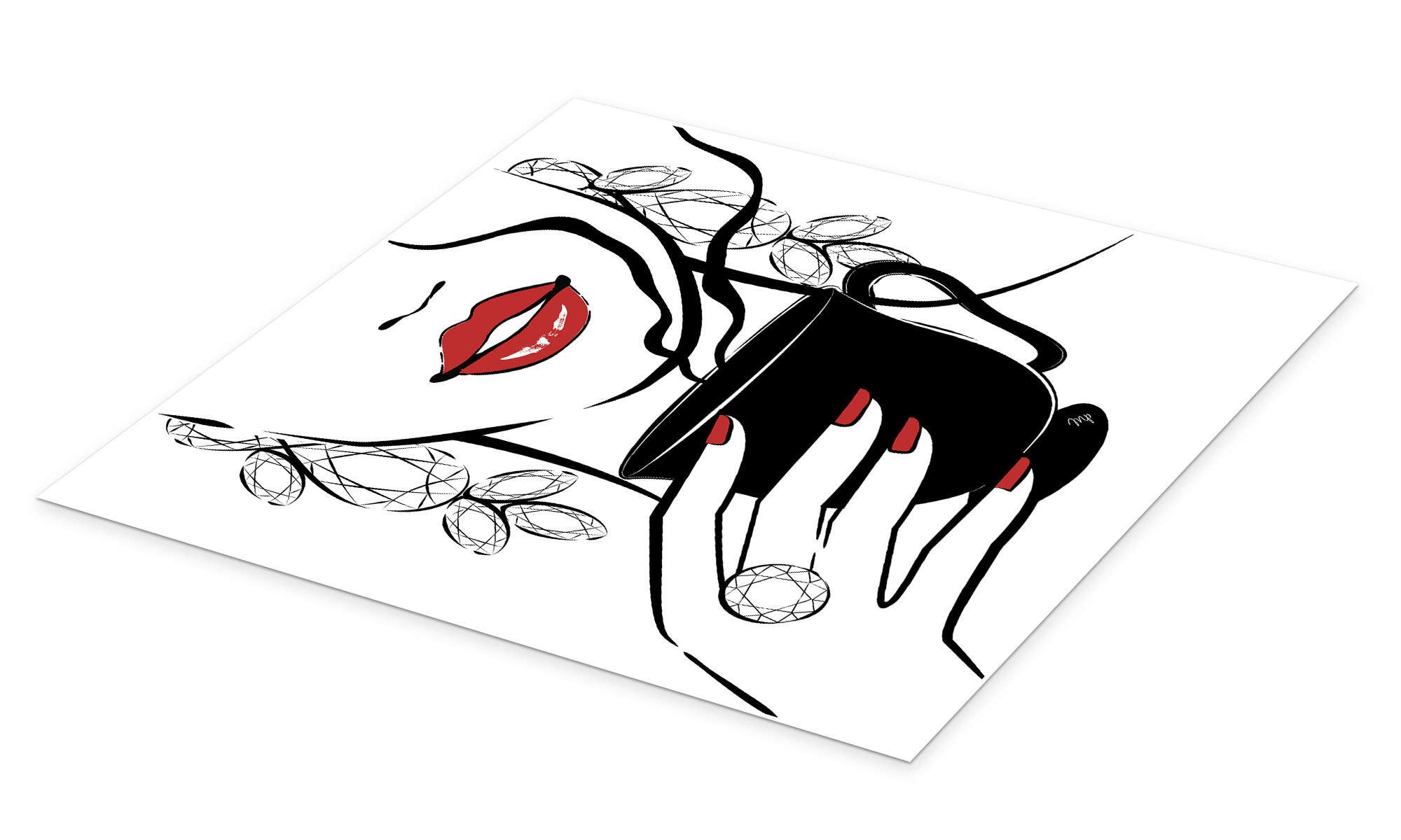 Posterlounge Poster Martina illustration, Kaffee-Zeit, Küche günstig online kaufen