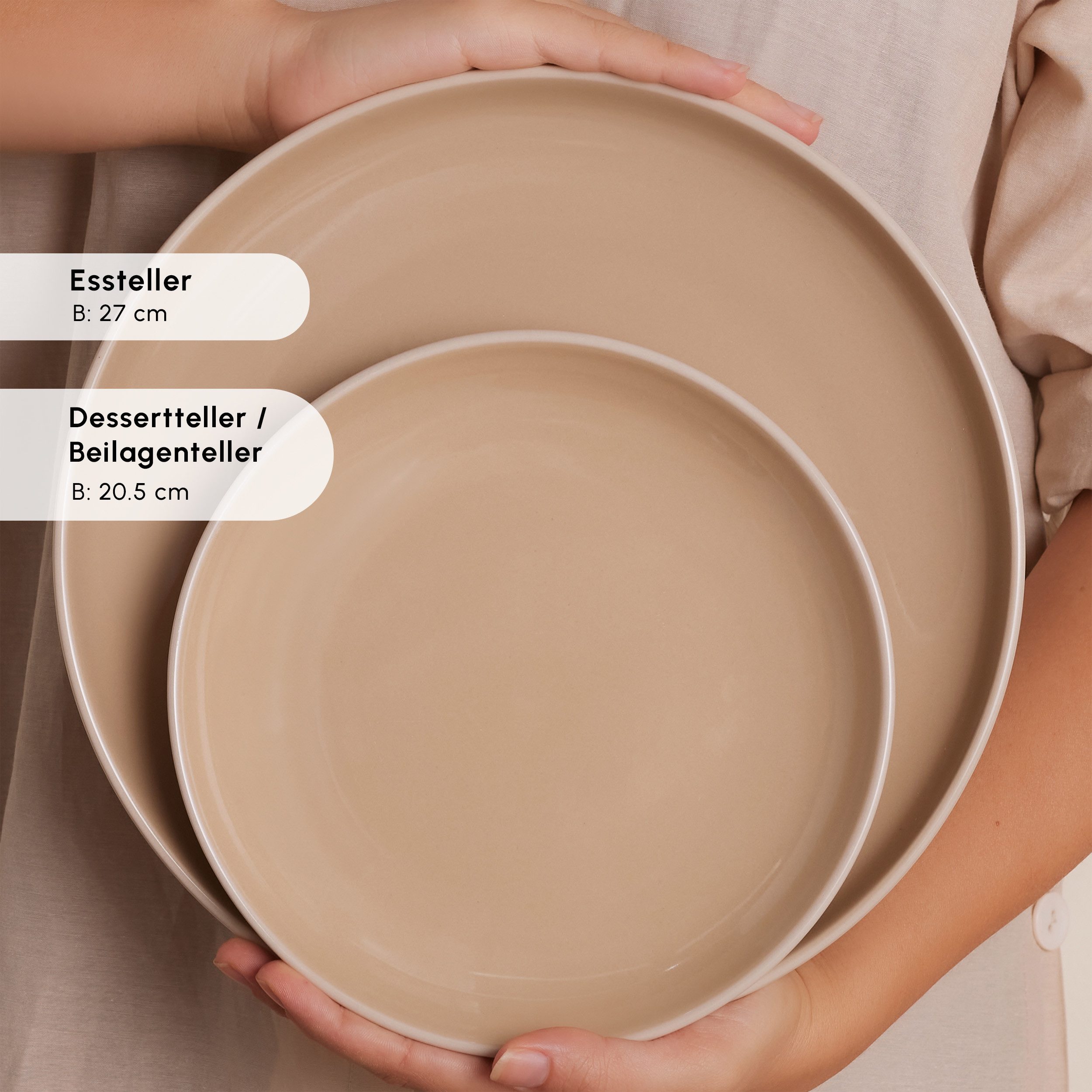 Karaca Geschirr-Set Karaca Terra Geschirrset für 8 Personen 36-tlg Tafelservice - Creme