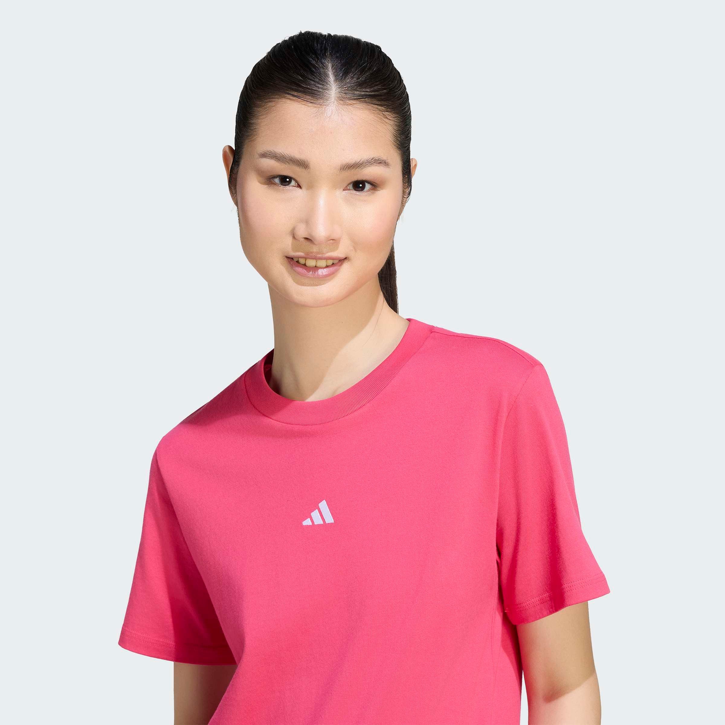 adidas Sportswear T-Shirt ESSENTIALS BAUMWOLL-, KLEINES LOGO mit kleinem 3-Streifen Logo auf der Brust, ohne Verschluss – Bild 4 von 5