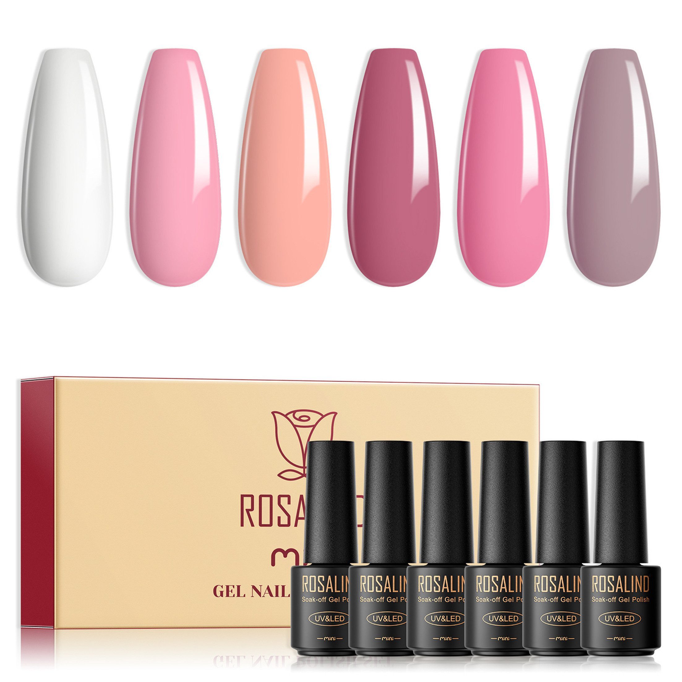 KINSI Nagellack-Set Starter Gel-Nagellack Set mit 6 Farben – Ideal für Anfänger, Perfekte Geschenkidee