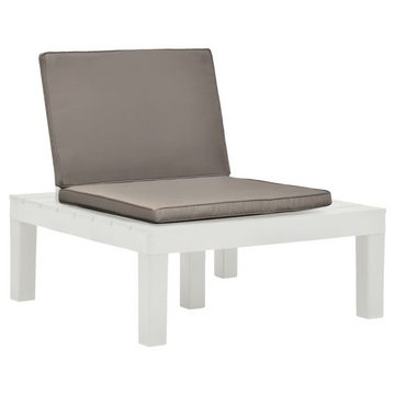 furnicato Gartenstuhl Gartenstühle mit Auflagen 2 Stk. Kunststoff Weiß