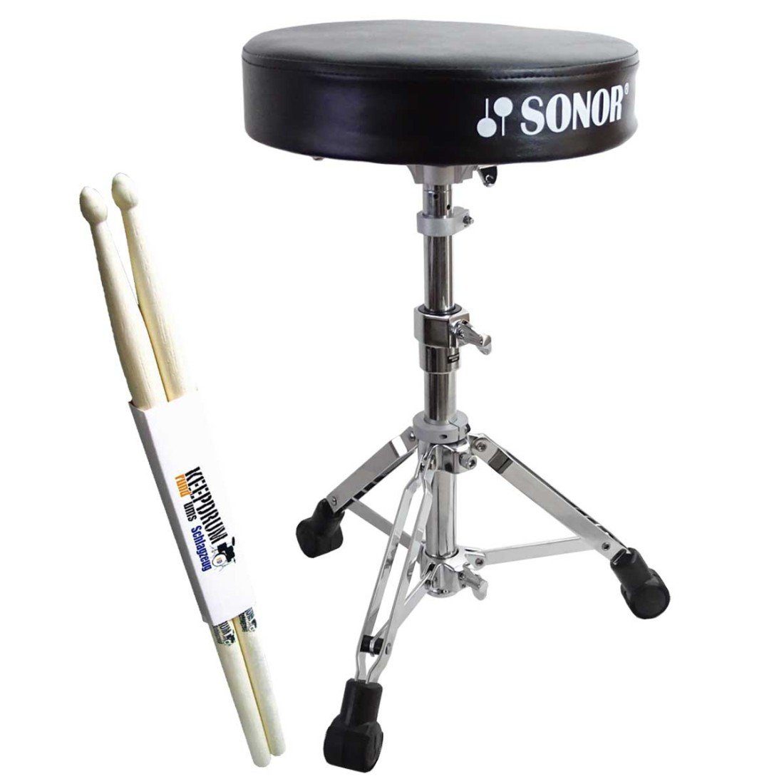 SONOR Schlagzeug Sonor Schlagzeughocker DT-270 mit Schlagzeugstöcken