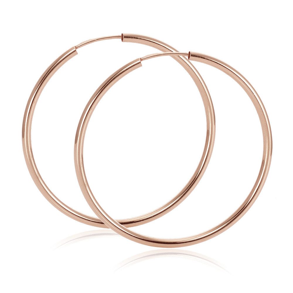 Materia Paar Creolen Damen Rosegold groß Ø58mm SO-356, Sterlingsilber, rosevergoldet