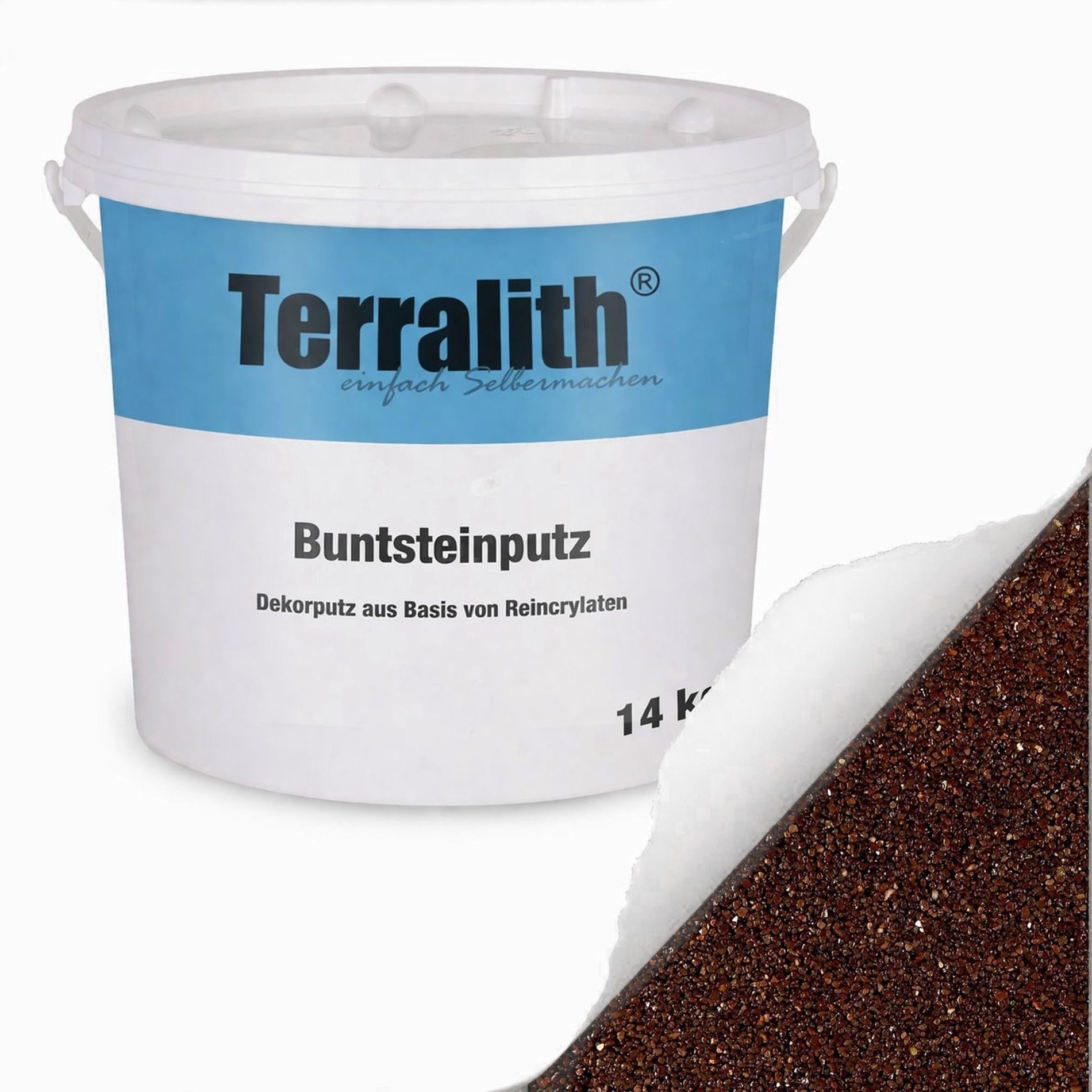 Terralith® Kunstharzputz Buntsteinputz Mosaikputz 2mm -14 kg- BSP77 (Eimer, Verarbeitungsfertig) Dekorationsputz aus Marmor-Granulat bzw. eingefärbter Körnung