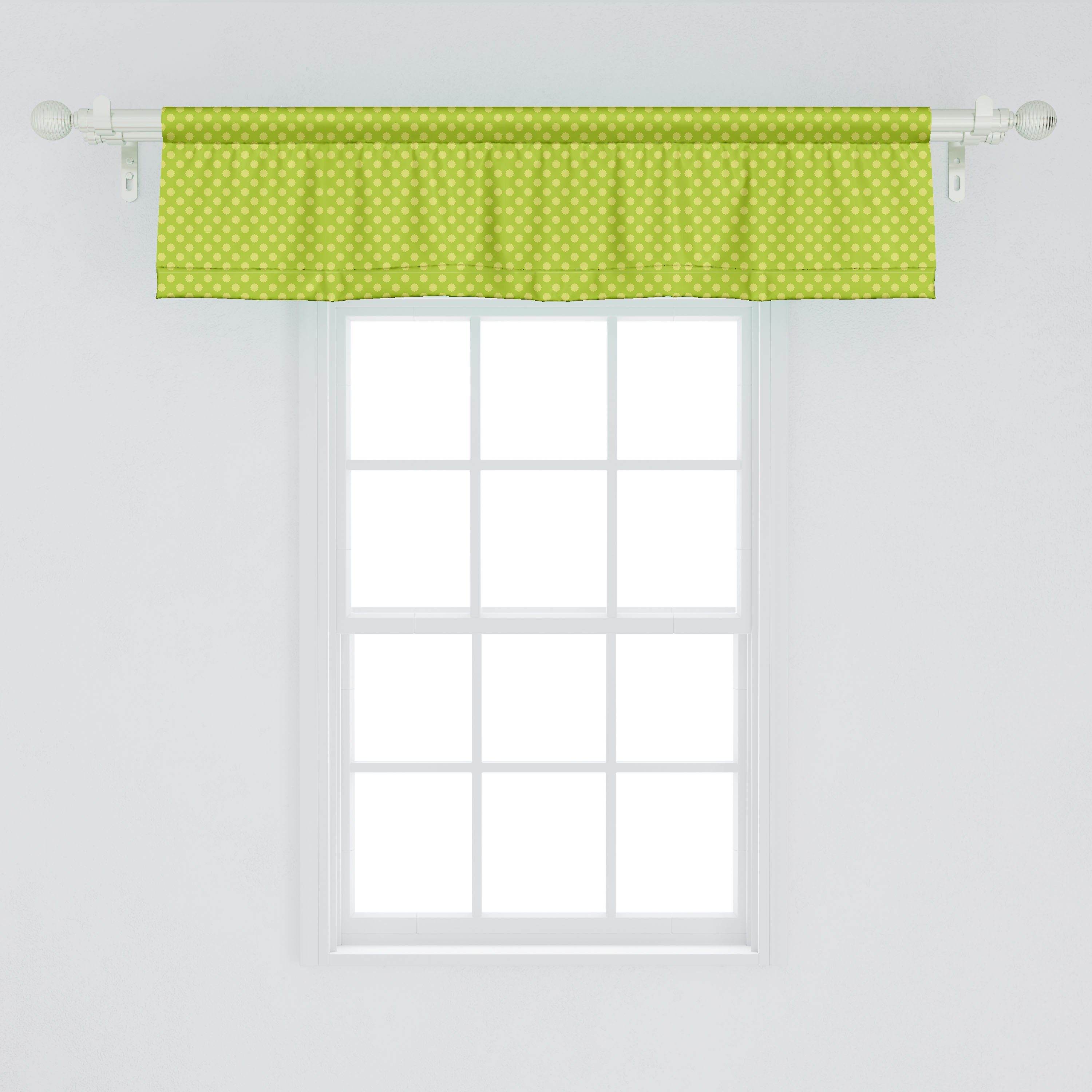 Scheibengardine Vorhang Volant für mit Blumen Petals Abakuhaus, Kleine Microfaser, Symmetrische Dekor Schlafzimmer Küche Stangentasche