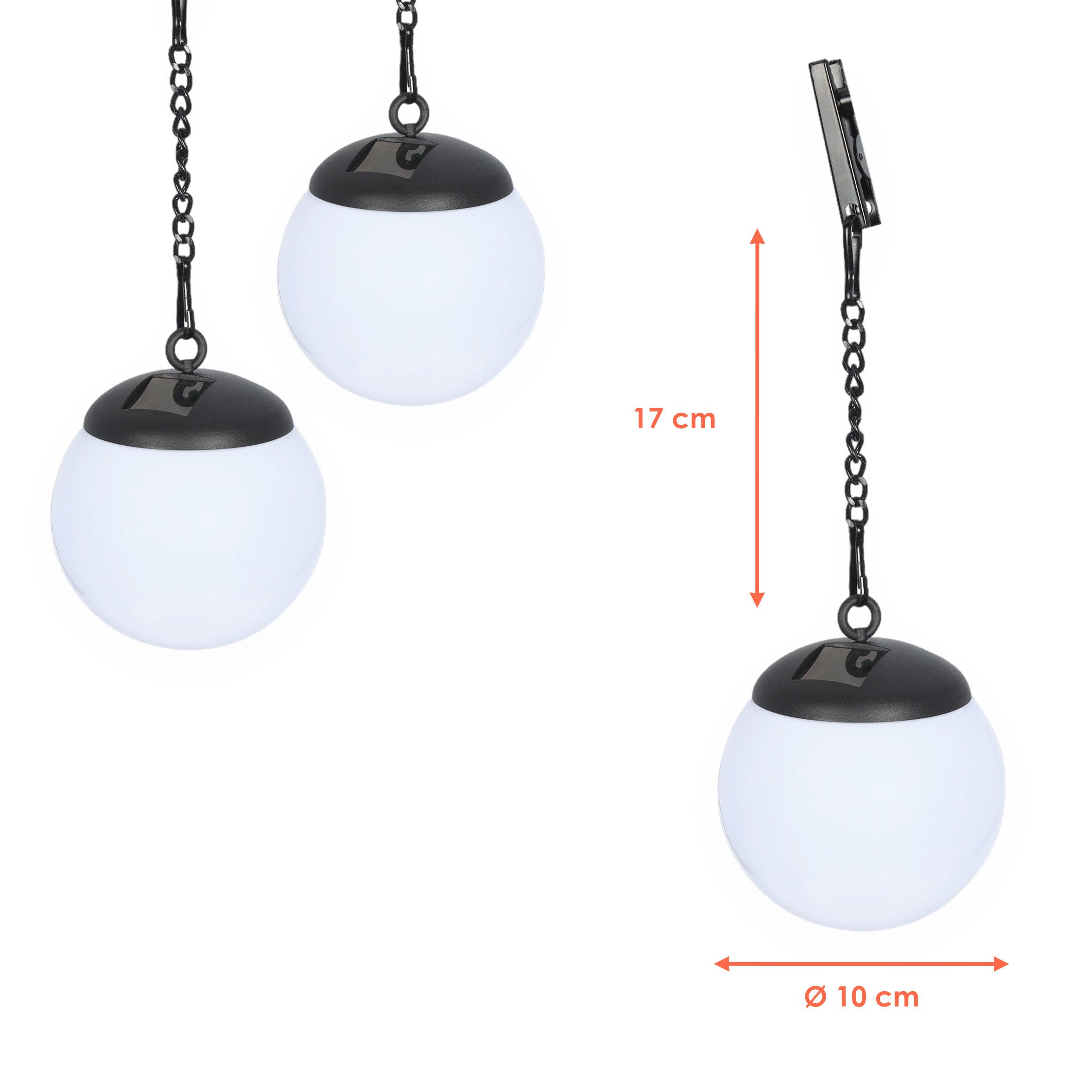 Spetebo LED Solarleuchte Leuchtkugel weiß zum Hängen 29 x 10 cm, 3er Set, L günstig online kaufen