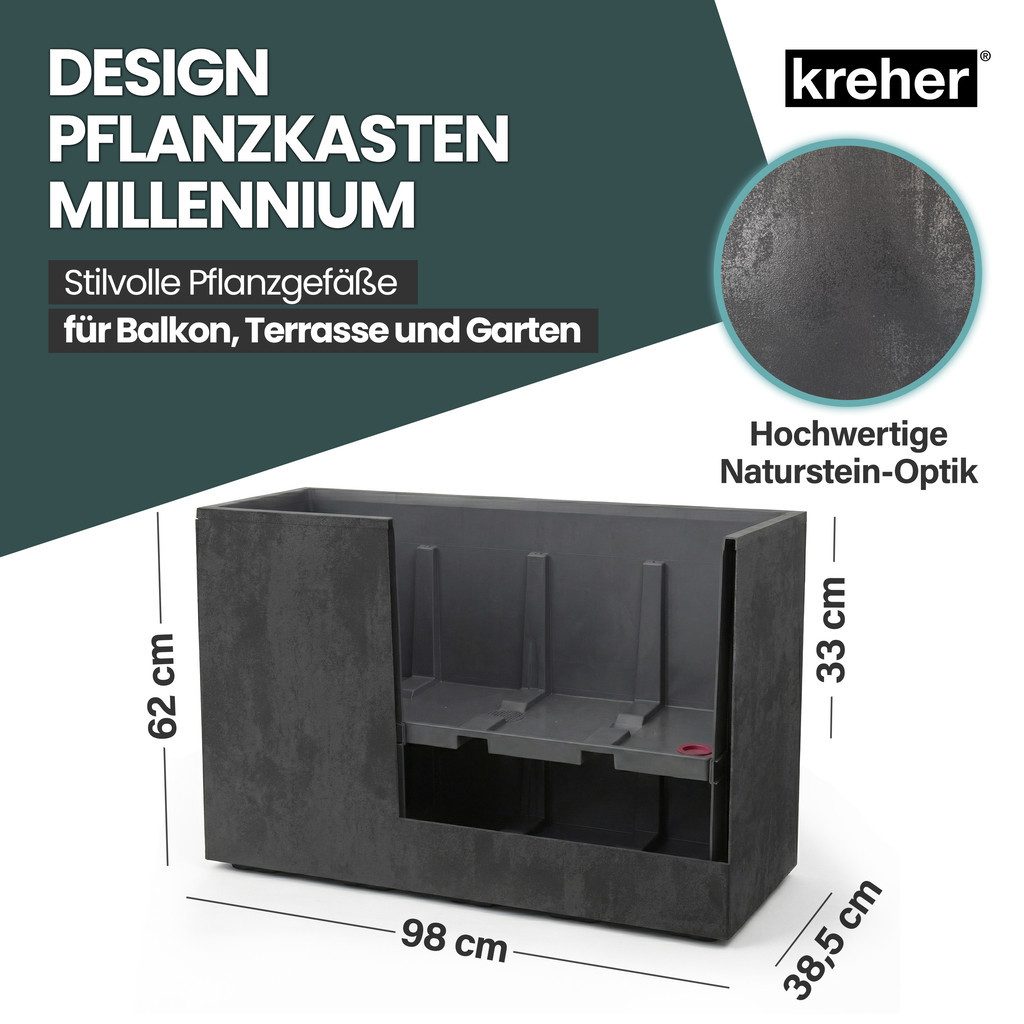 Kreher Pflanzkübel 'Millennium Fence', XXL Sichtschutz in verschiedenen Farben (1 St)