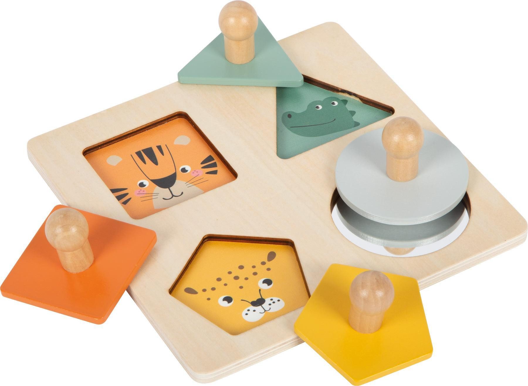 Small Foot Lernspielzeug Montessori Setzpuzzle Formen und Motive