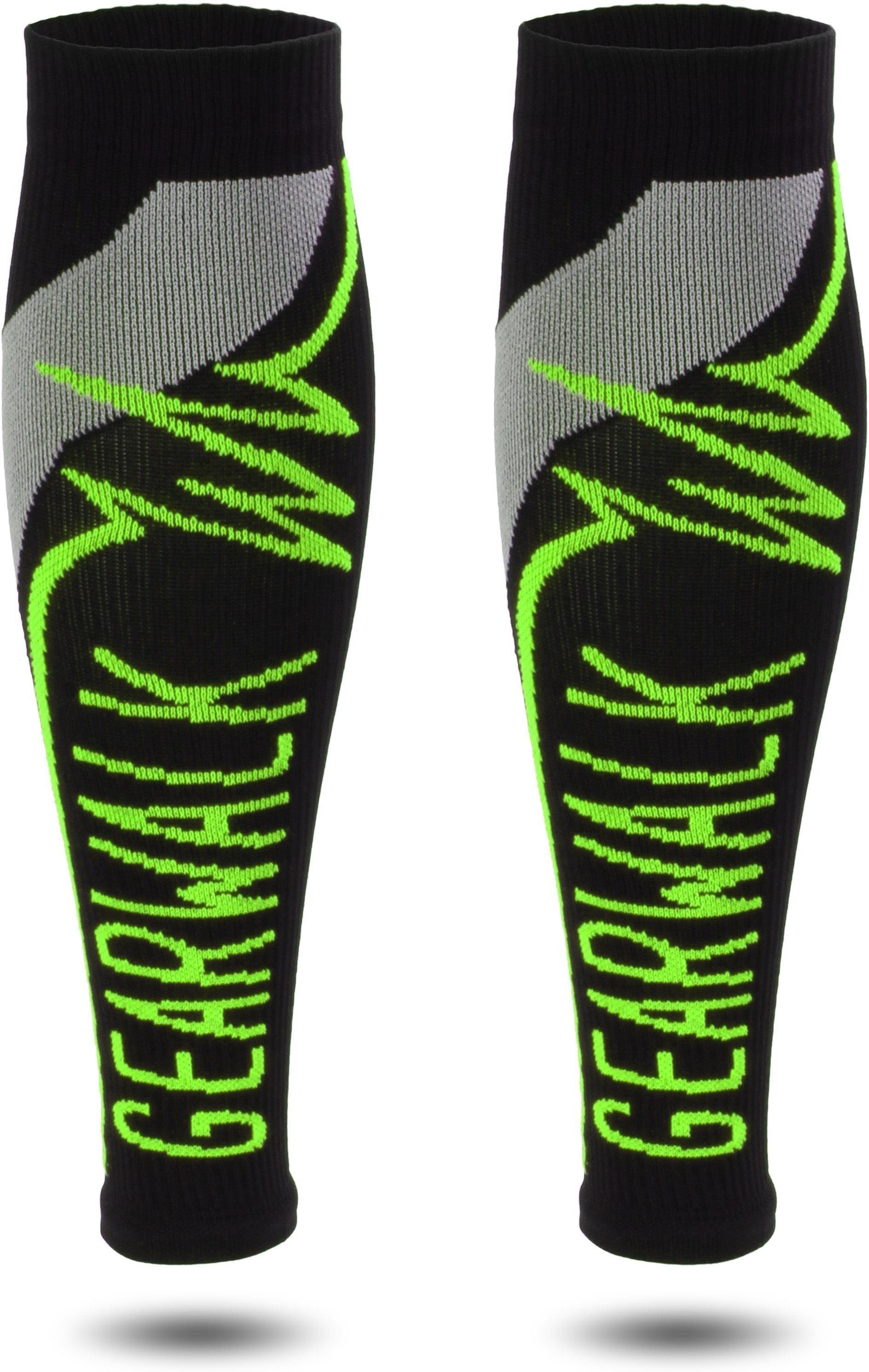 Grün schneidenden Abschlussrand Paar 2 ohne normani Sport-Waden-Kompressionsstulpen Beinstulpen
