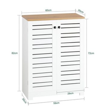 SoBuy Midischrank BZR41 Badkommode Badschrank mit Lamellentüren Badezimmerschrank