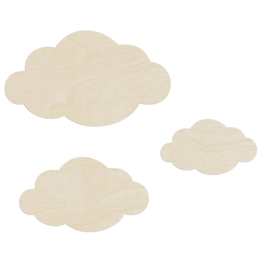 WANDStyle Wanddekoobjekt "Wolken" aus Holz, Pappel