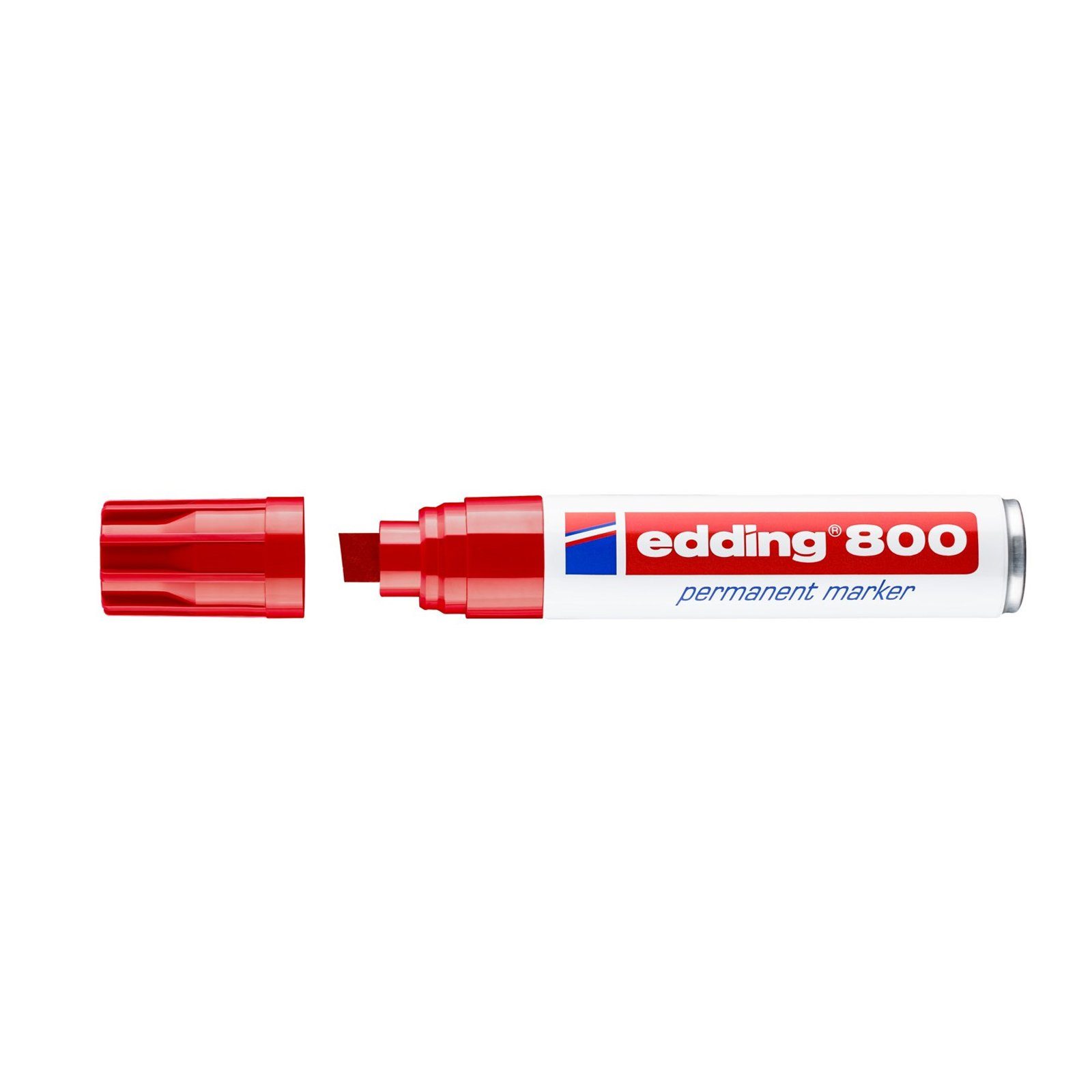 Permanentmarker (Stück, edding Permanent-Marker mm Rot 1-tlg), 800, edding Markierungsstift Keilspitze 4-12