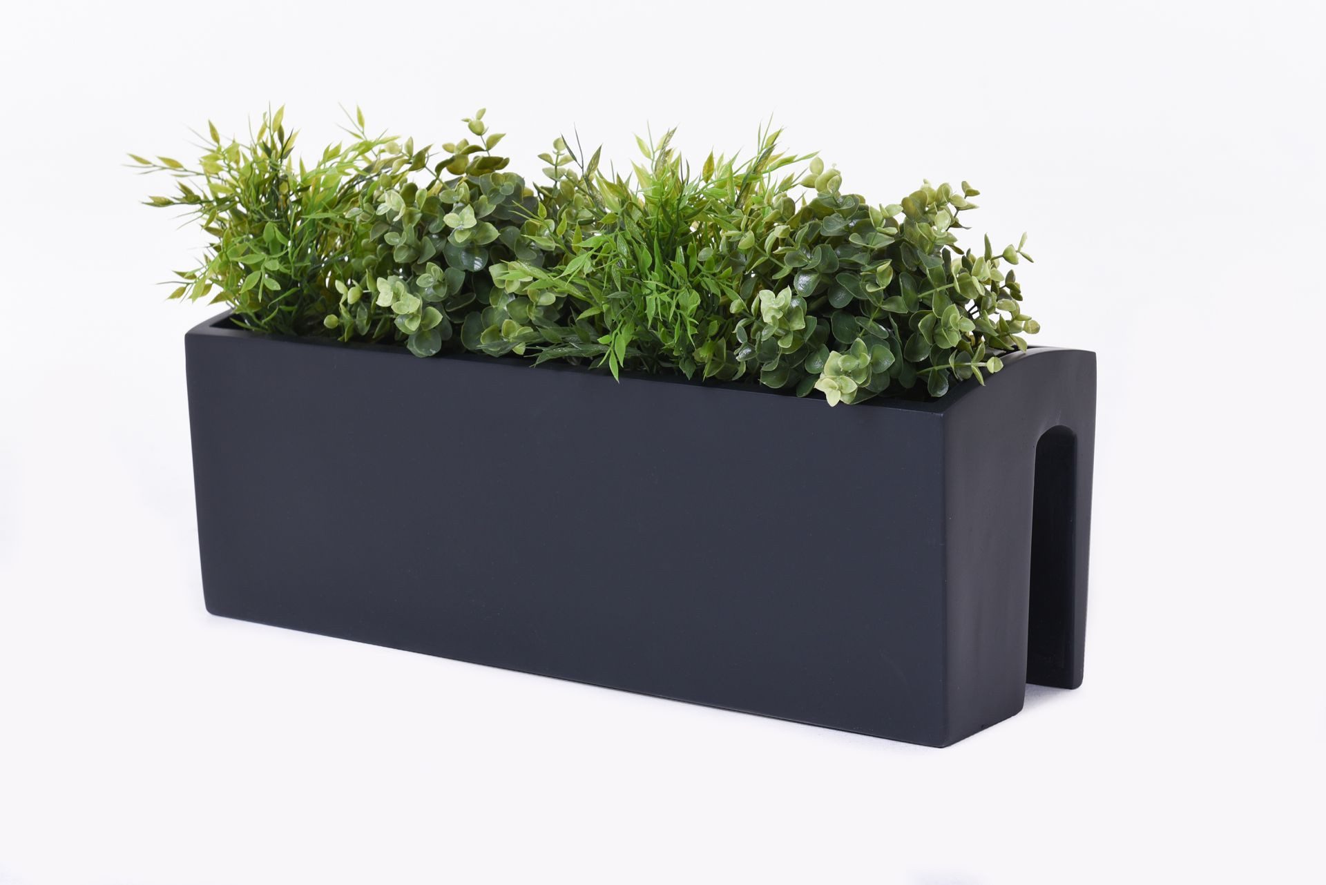 VIVANNO Balkonkasten Fiberglas BALKONA CLASSIC Kasten - Anthrazit Matt (1 St), 60x19x21,50 cm