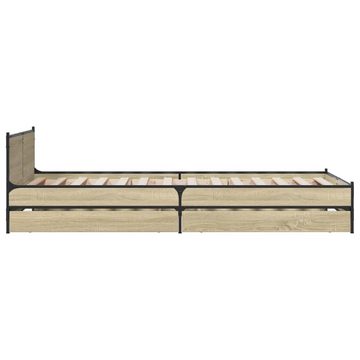 vidaXL Bett Bettgestell mit Schubladen Sonoma-Eiche 75x190 cm Holzwerkstoff