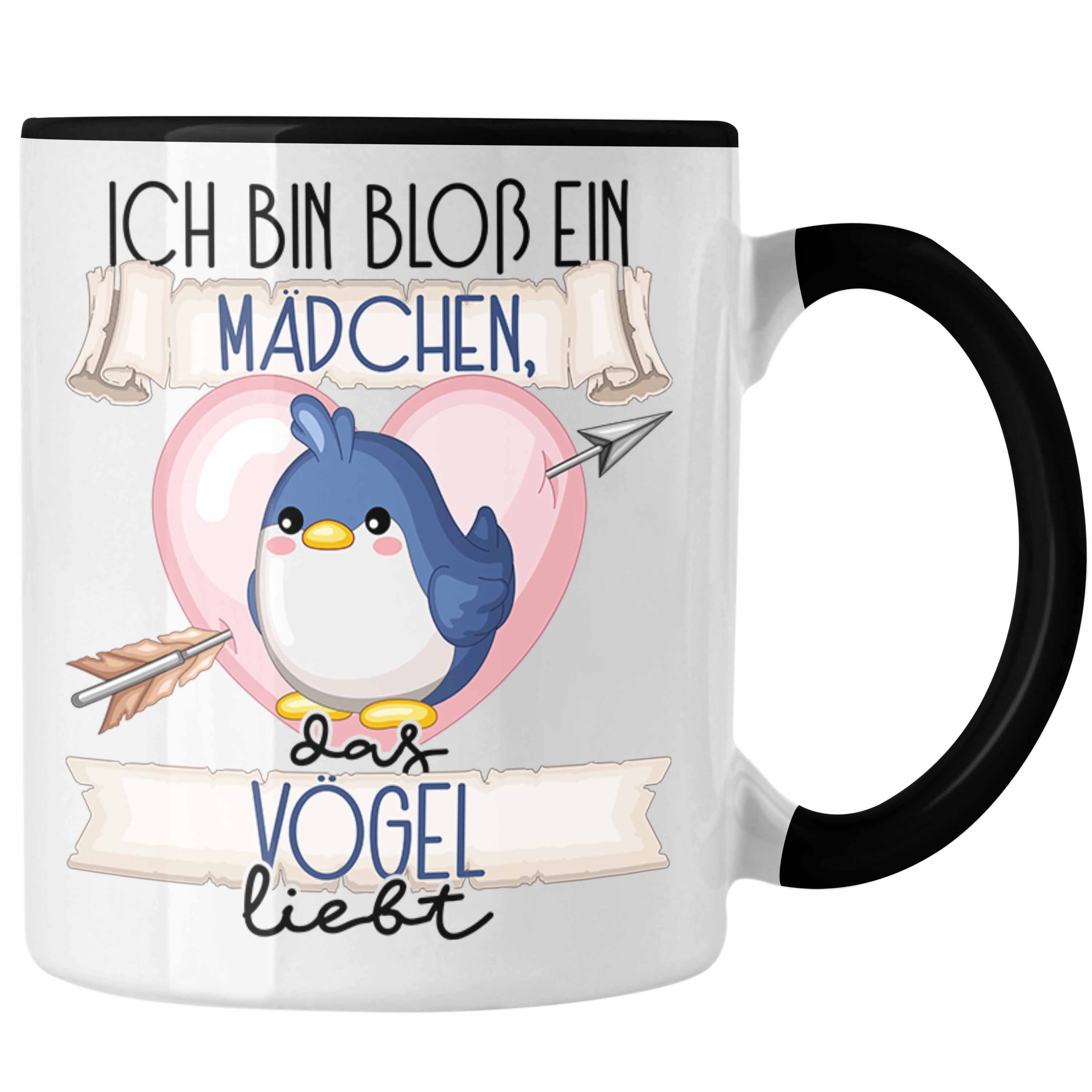 Trendation Tasse Vogel Tasse Geschenk Frauen Ich Bin Bloß Ein Mädchen Das Vögel Liebt V Schwarz