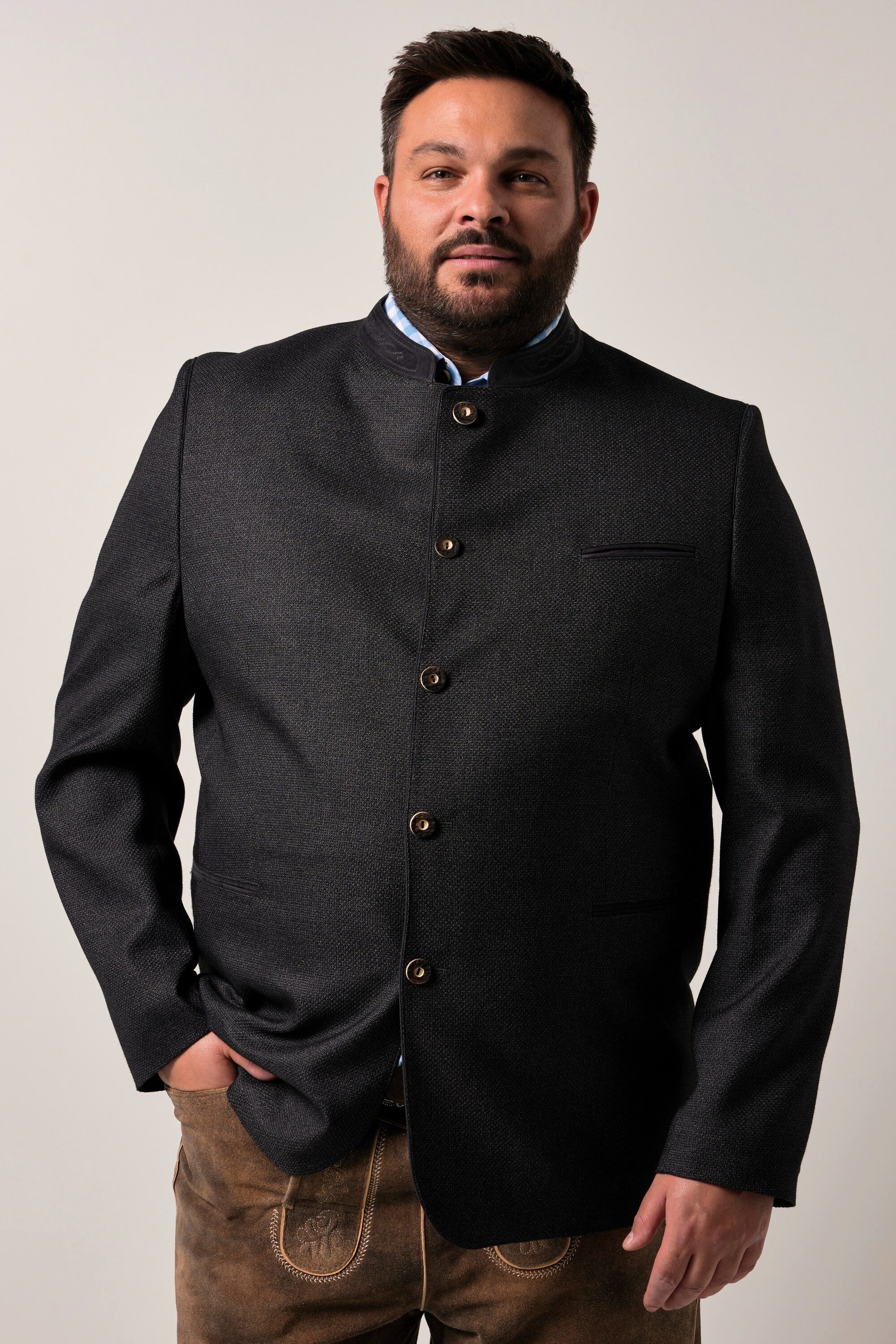 Men Plus Trachtenjanker Men+ Janker Trachten Leinenoptik Stehkragen bis 72 günstig online kaufen