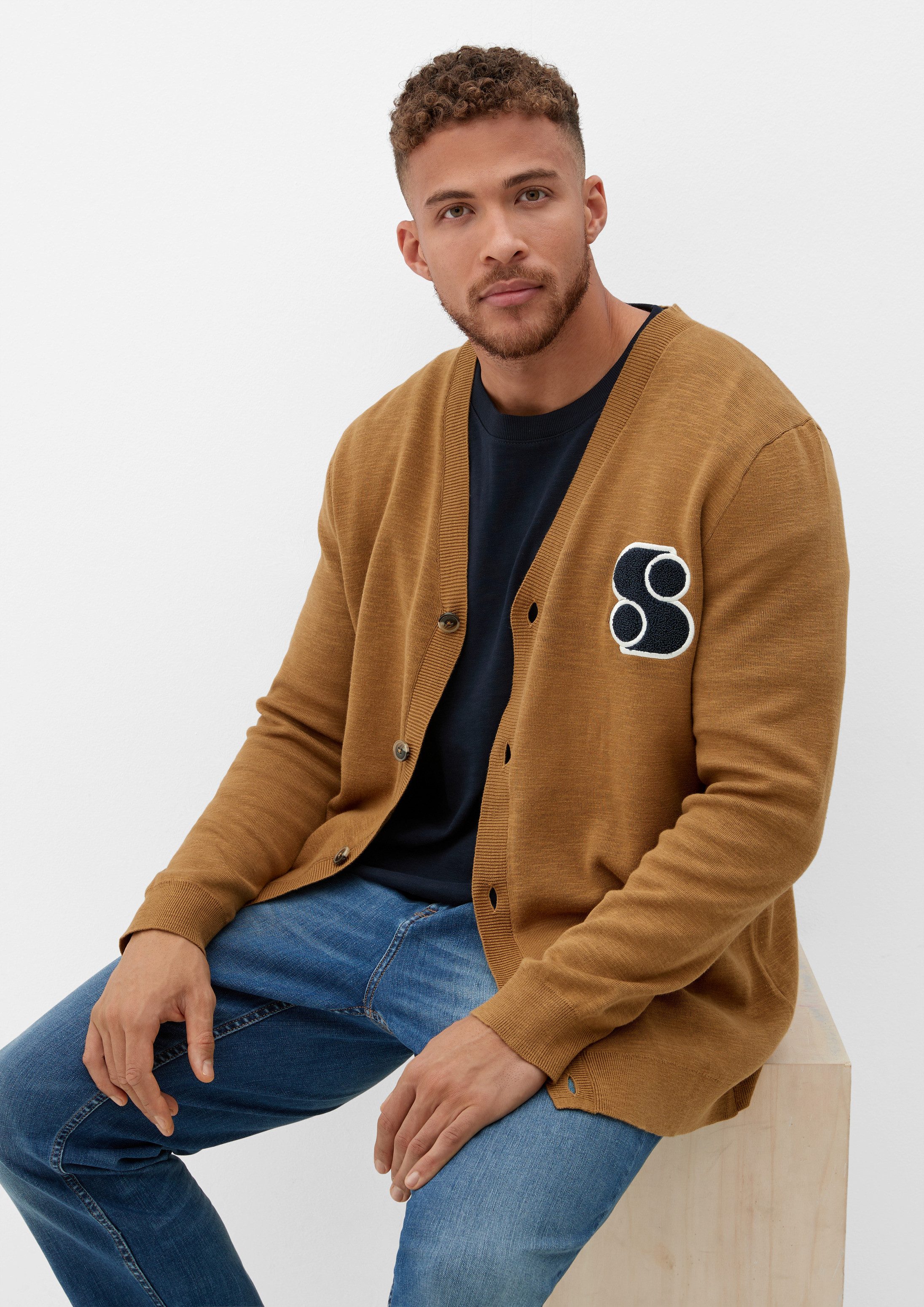 s.Oliver Cardigan Strickjacke Strick-Cardigan mit Knopfleiste