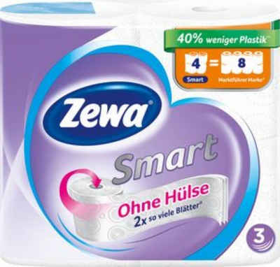 ZEWA Toilettenpapier Zewa Smart, 3-lagiges Toilettenpapier ohne Hülse, auf 36 Rollen (1-St)