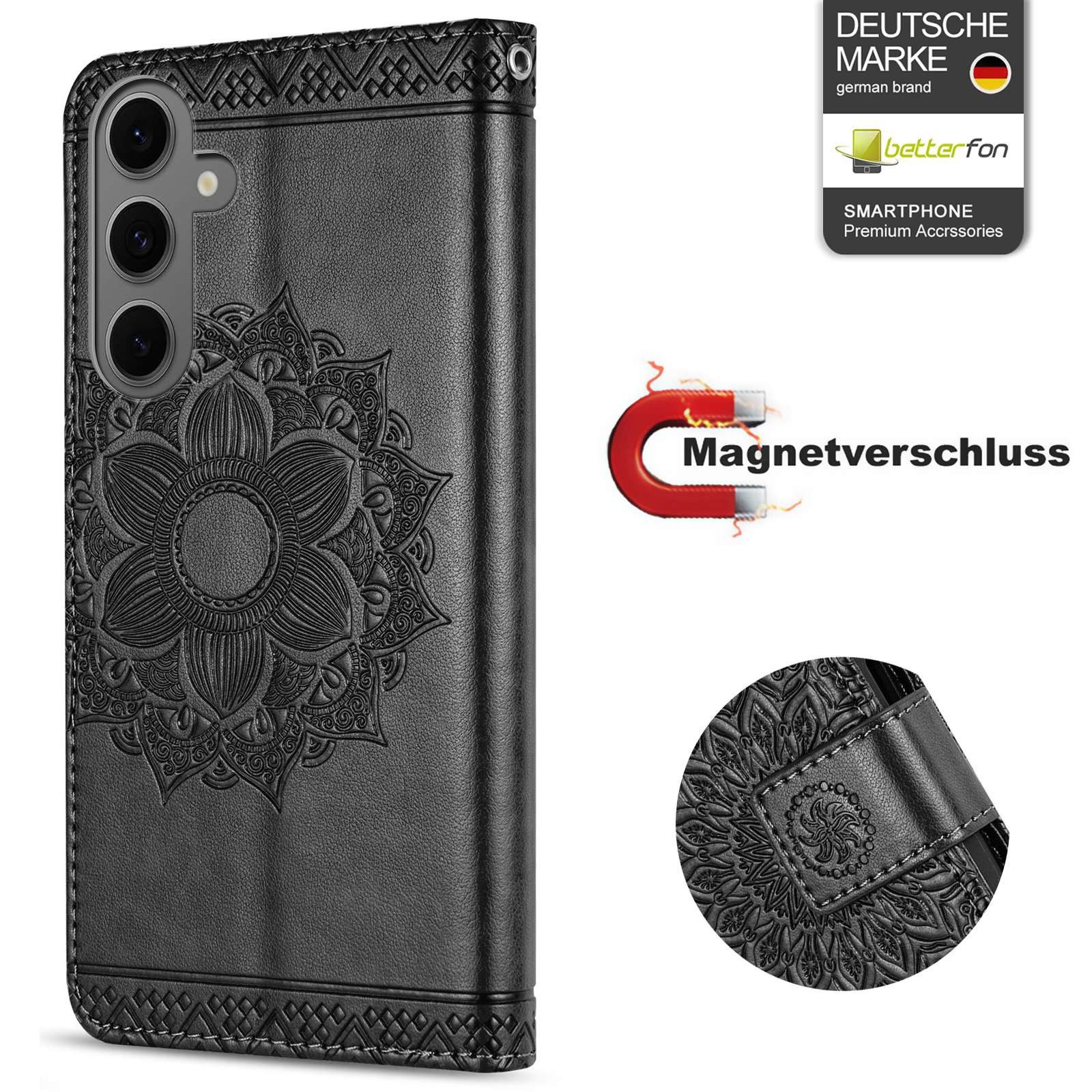 betterfon Handyhülle Handytasche für Samsung Galaxy S25 FE Schutzhülle Klapphülle, Wallet Case mit Kartenfächern, Magnetverschluss & Innenhülle