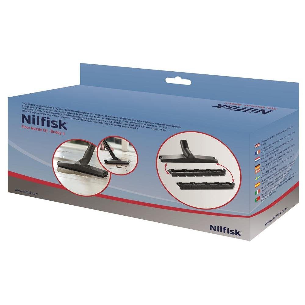 Nilfisk Staubsaugerdüsen-Set Düsen-Kit Nass/Trocken 81943049, Nassdüse / Trockendüse, mit Clips, Bodendüse, Saugdüse, Bodensaugdüse, für Nass/Trockensauger, Nass-Trockensauger Zubehör