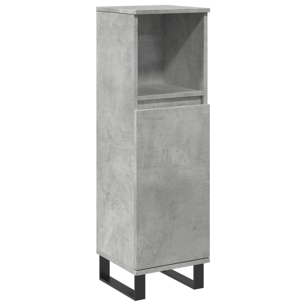 vidaXL Badezimmer-Set Badschrank Betongrau 30x30x100 cm günstig online kaufen