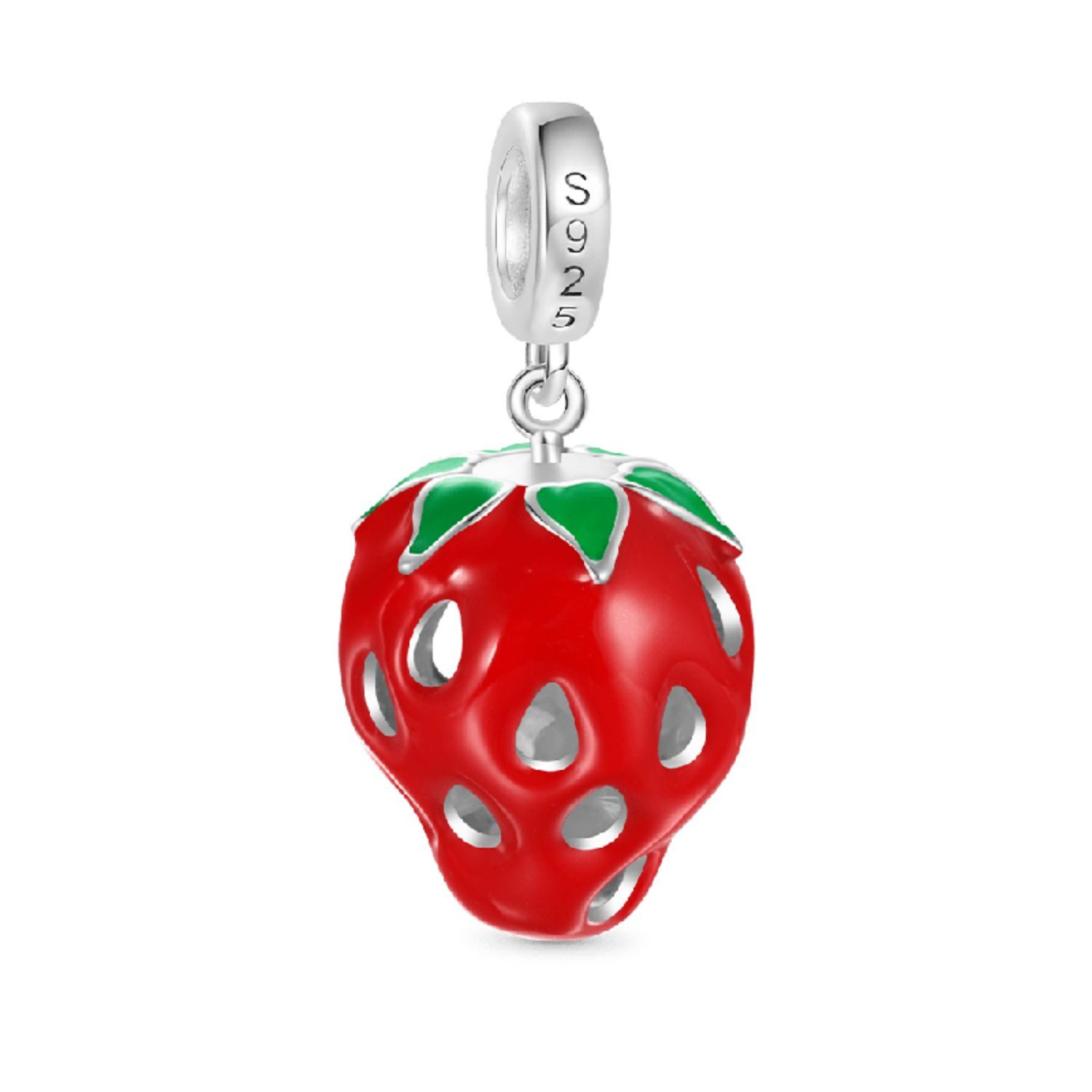 Gnoce Bead Gnoce Charm Anhänger Erdbeere IAC001 Silber