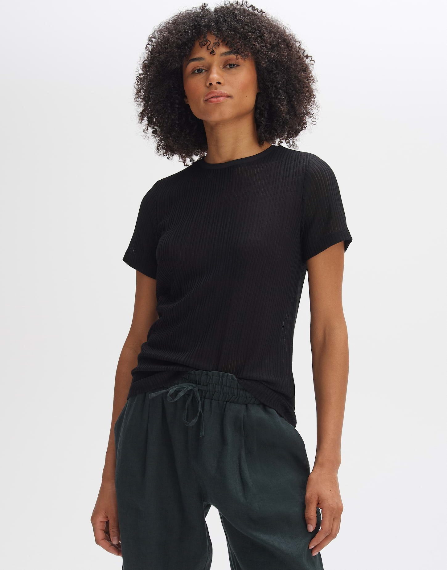OPUS Damen Shirt 'SAMELIE' – Kurzarm, Floraler Print, Aus Lenzing Ecovero, Lockere Passform