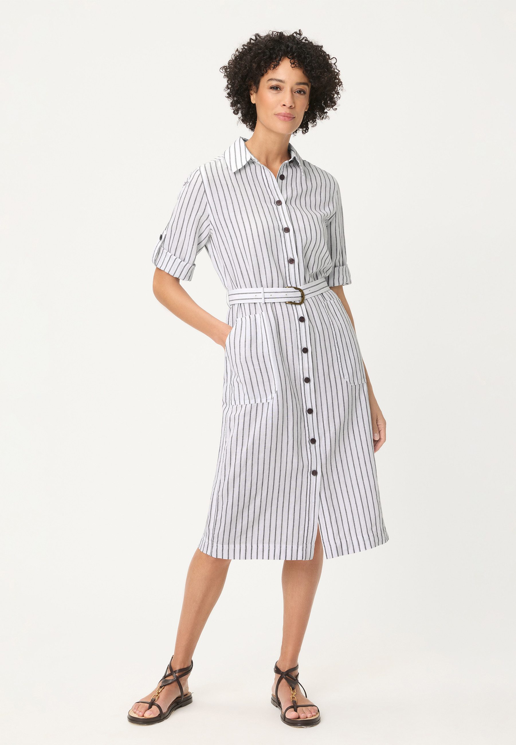 Olsen Midikleid mit Gürtel