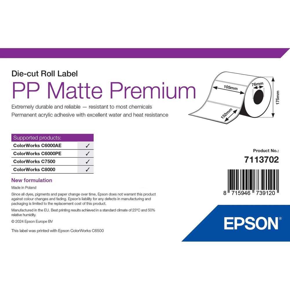 Epson Epson 7113702 Druckeretikett Weiß Selbstklebendes Druckeretikett Etikettendrucker
