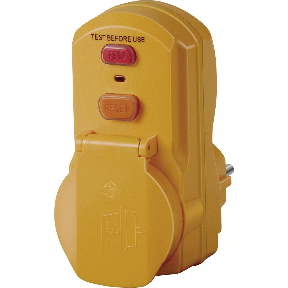 Brennenstuhl Personenschutzstecker Brennenstuhl 1290660 Personenschutz-Zwischenstecker PRCD 230 V Gelb I