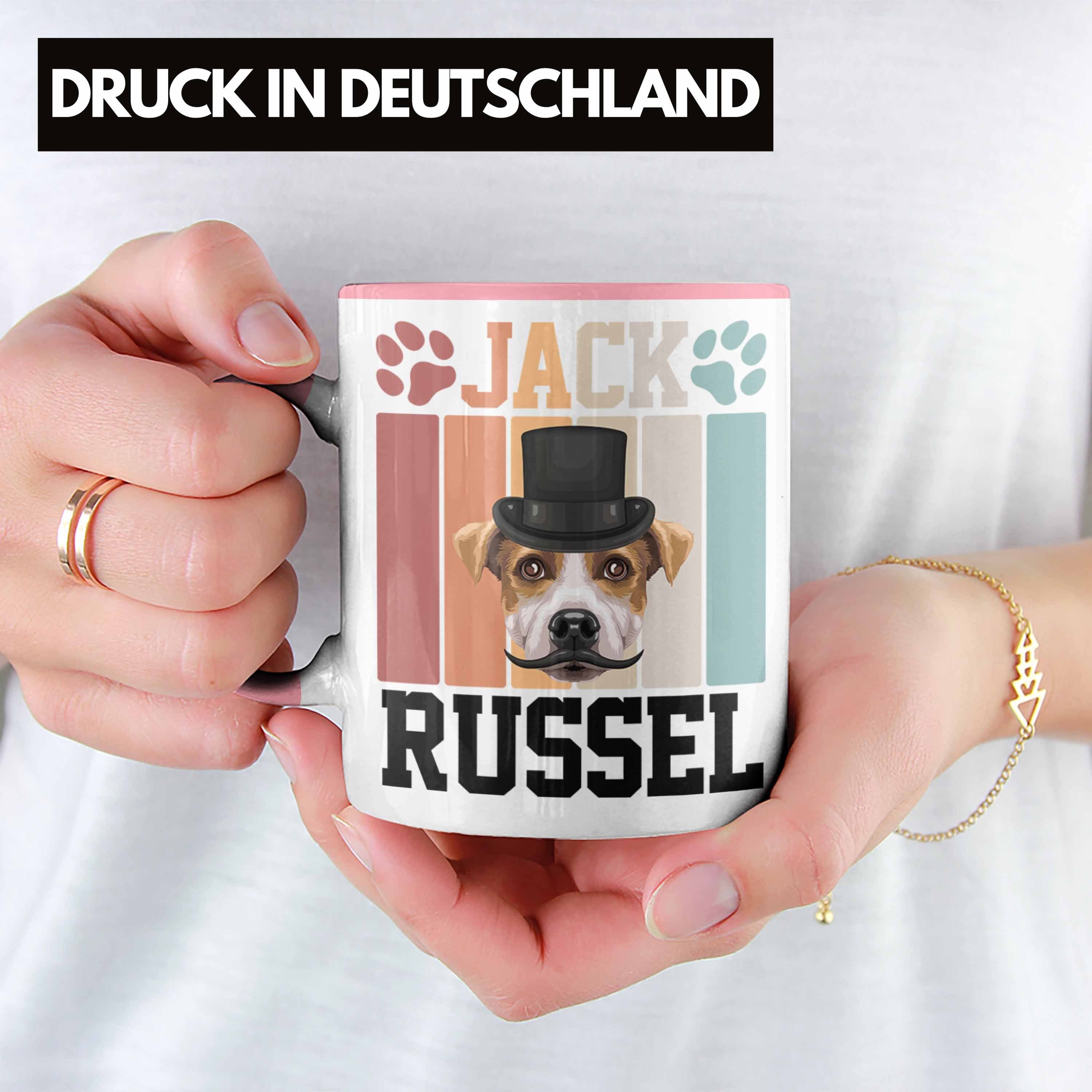 Trendation Tasse Jack Russel Besitzer Rosa Geschenkidee Tasse Geschenk Lustiger Retro Spruch