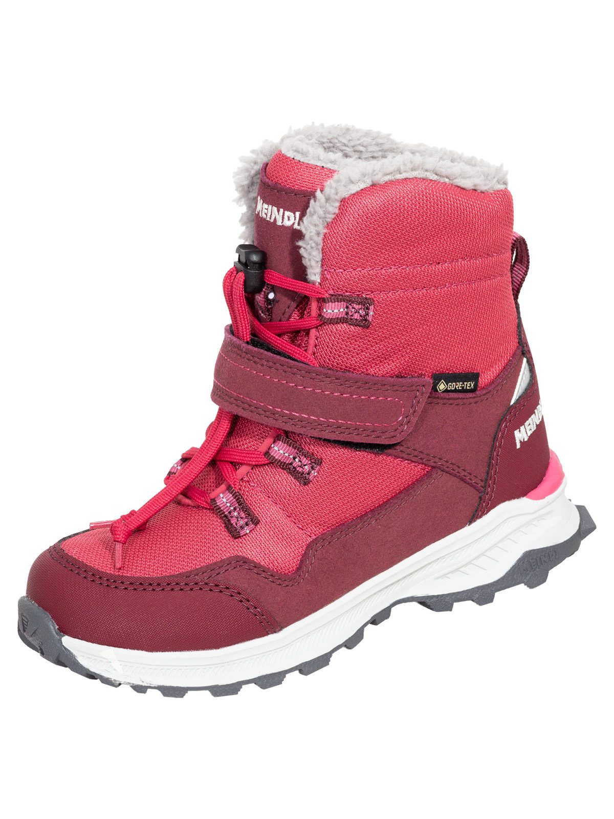 Meindl Meindl Snowstorm Junior GTX brombeer/bordeaux Outdoorwinterstiefel (für Jugendliche & Kinder) Herausnehmbares Best-Fit-Fußbett für optimale Passform bei Kinderfüßen