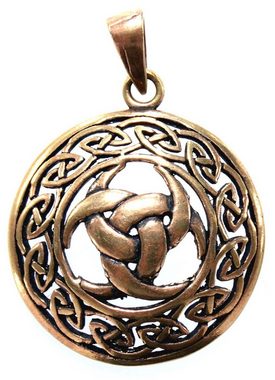 Kiss of Leather Kettenanhänger Odinshorn Anhänger Bronze Odins Keltischer Knoten Keltenknoten Horn