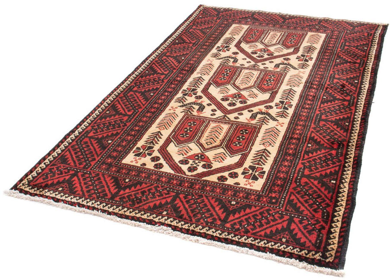 Wollteppich Belutsch Medaillon Rosso 193 x 118 cm, morgenland, rechteckig, Höhe: 8 mm, Handgeknüpft