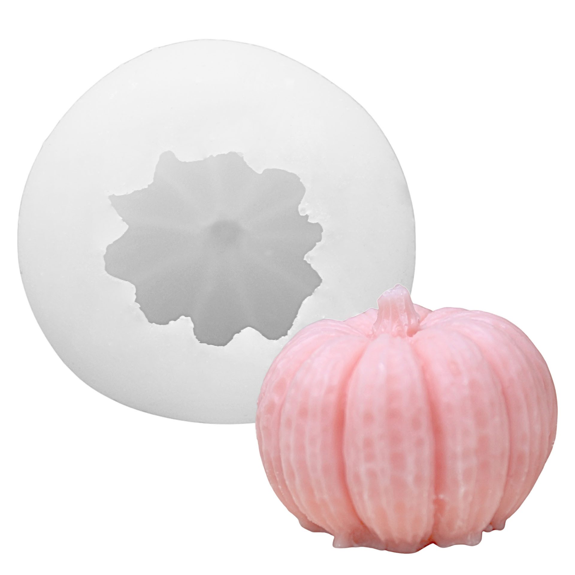 DistrEbution Silikonform Kürbis – Flexible Kürbisform für DIY Herbstkerzen